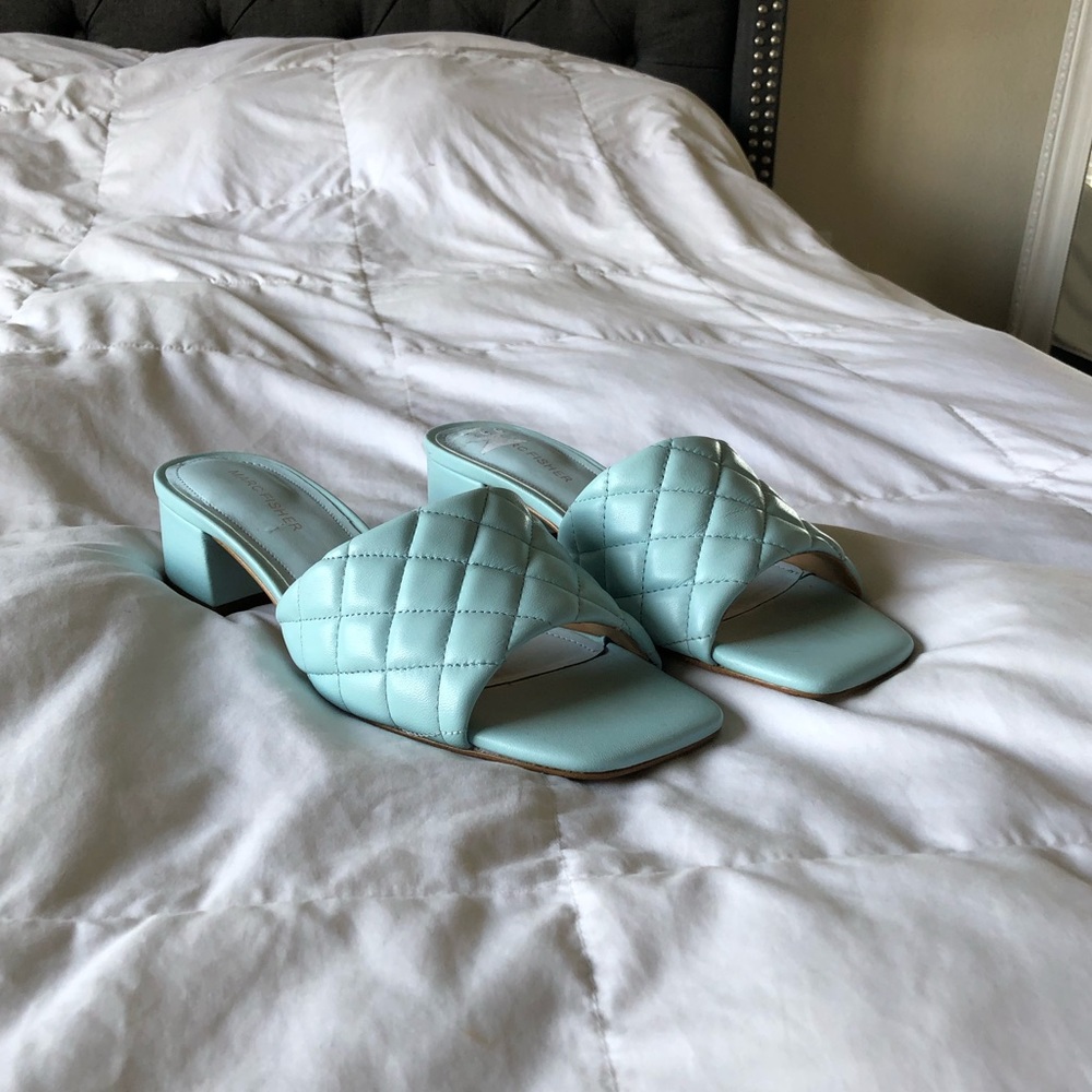 Turquoise Square Heels